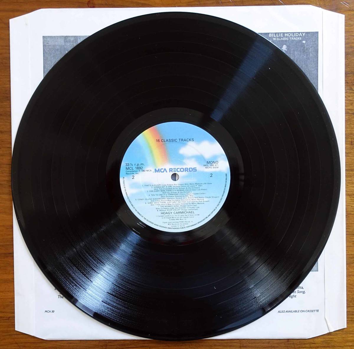 Hoagy Carmichael（ホーギー・カーマイケル）LP「16 Classic Tracks」UK盤 Mono MCL 1692 新品同様（盤）軽微なダメージ（ジャケ）_画像4
