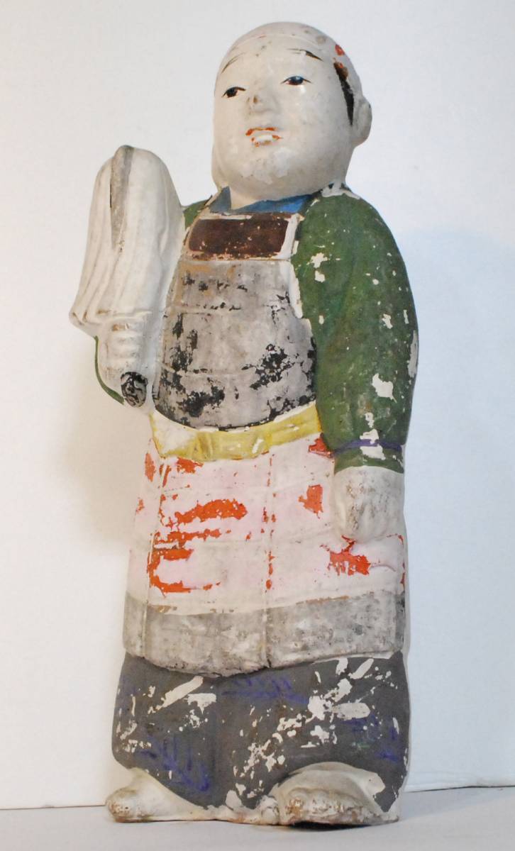 古い土人形 少年剣士 高さ33.5cm 置物 インテリア雑貨 和風 郷土玩具_画像3