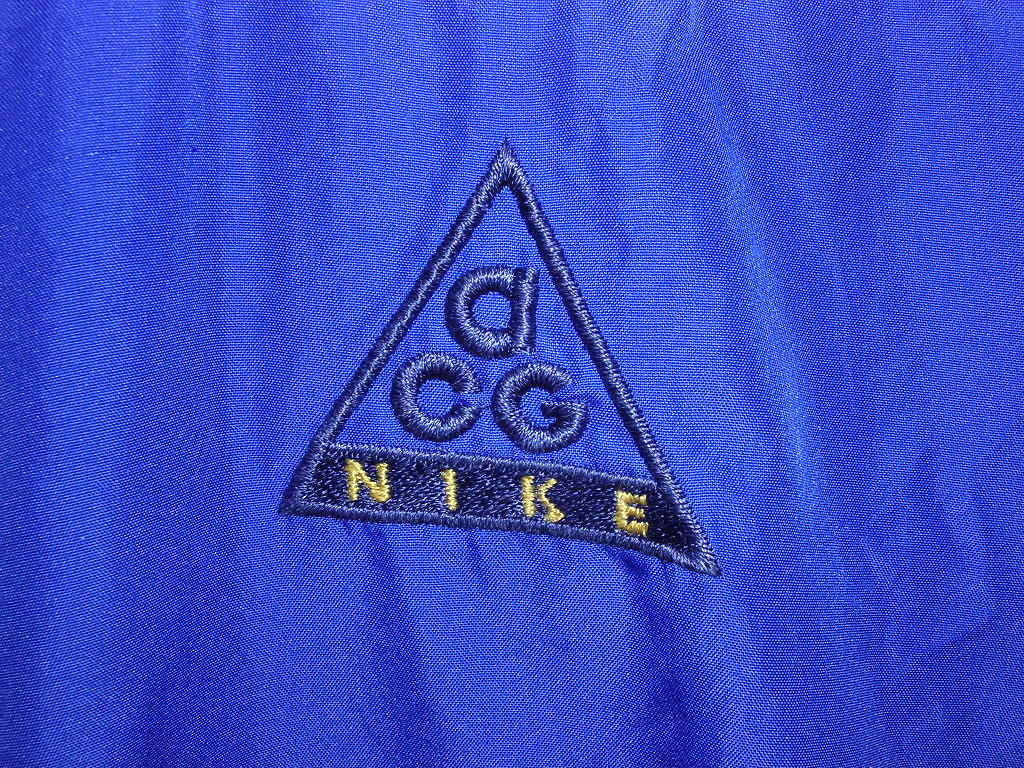 90s NIKE ACG ナイロンアノラック M 青/紺/イエロー vintage old ナイキ プルオーバー ジャケット マウンテンパーカー_画像4