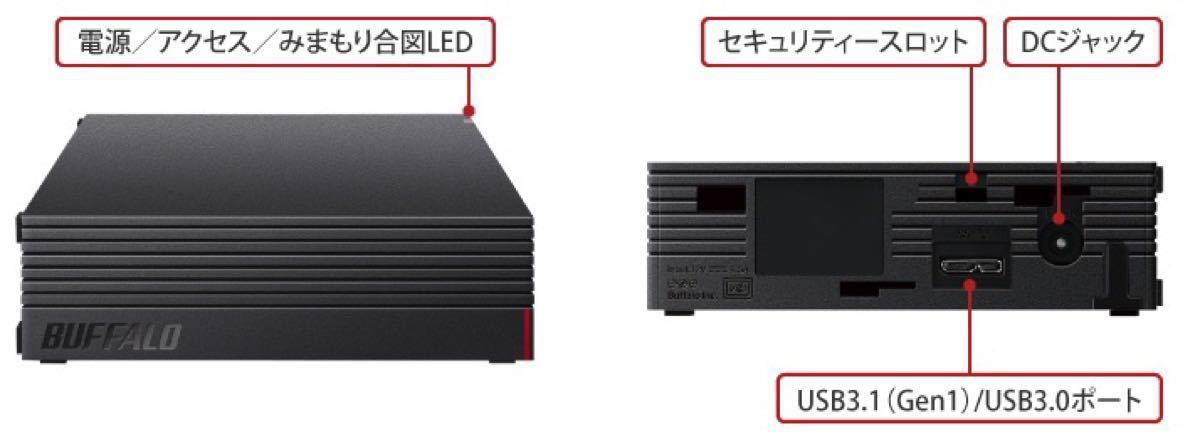 美品4TB【30日保証】USB3.1外付けHD★バッファロー★HD-LDS4.0U3-BA★Mac対応・テレビ録画・静音・縦置き可