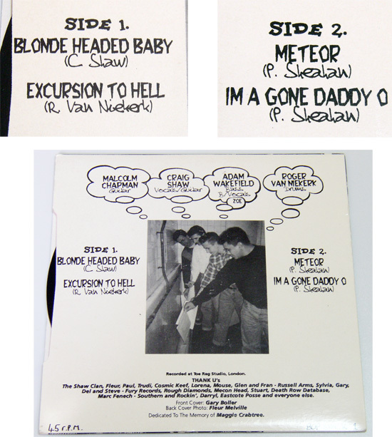 EP/ The Bopshack Stompers Meteor / I'm A Gone Daddy O / Blonde Headed Baby / Excursion To Hell / ロカビリー,モダン,45rpm,UK_画像2