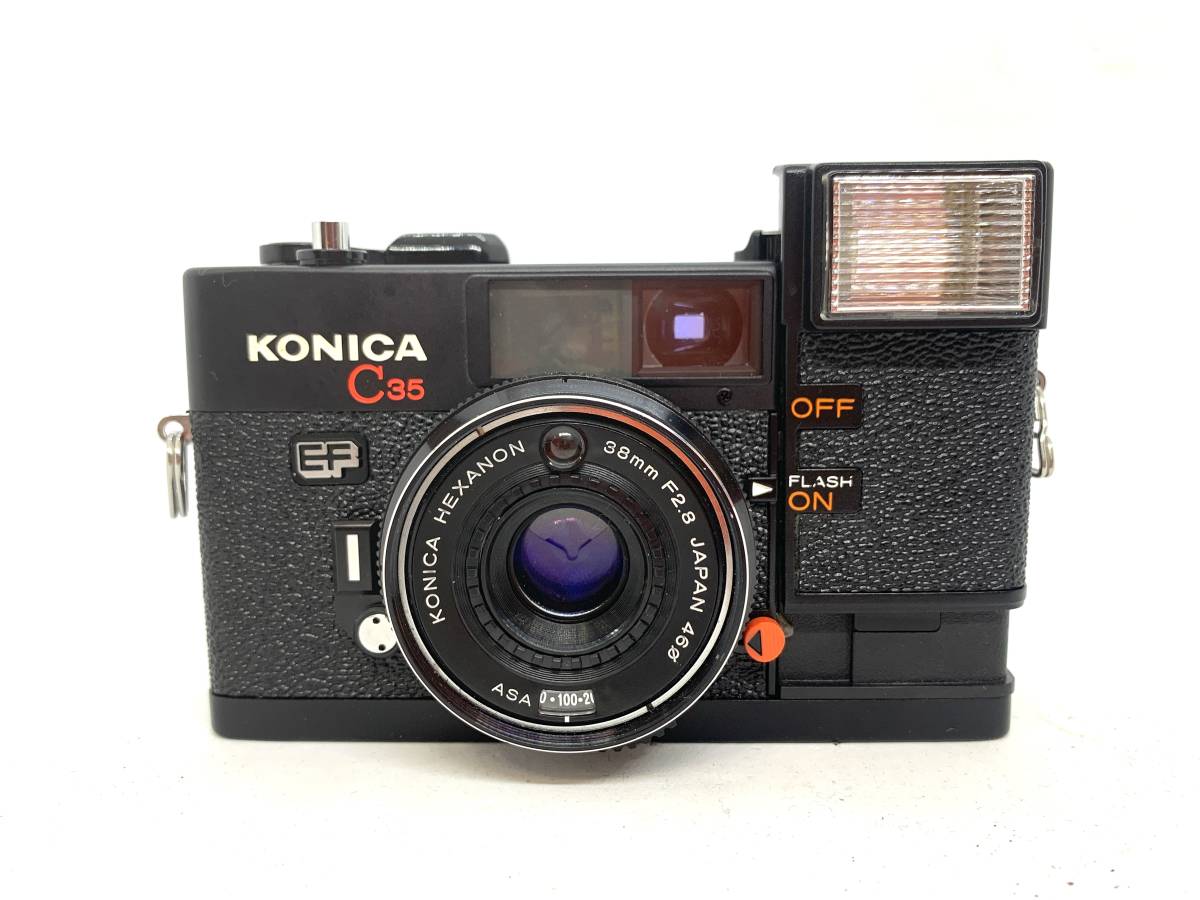 ★KONICA★コニカ C35 EF 38mm　F2.8　簡易動作確認済み　外観美品　専用ケース付_画像1