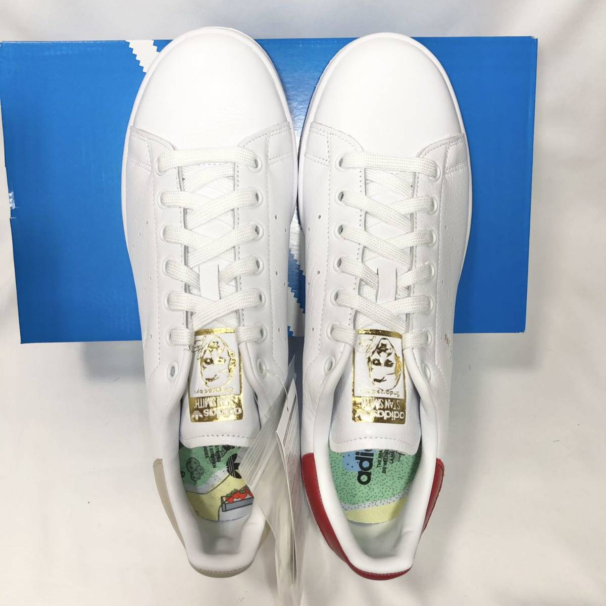 【新品】adidas STAN SMITH アディダス スタンスミス ホワイト レッド ゴールド 白 赤 スニーカー ストロベリー いちご 苺 FY9202 28.5_画像6