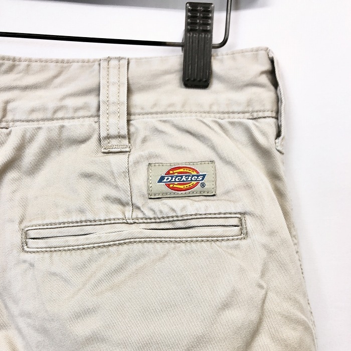 Dickies ディッキーズ 28 メンズ チノパンツ ワークパンツ ボトムス テーパード ロング ロゴ ジップフライ 綿100% ライトグレーベージュ系_画像4