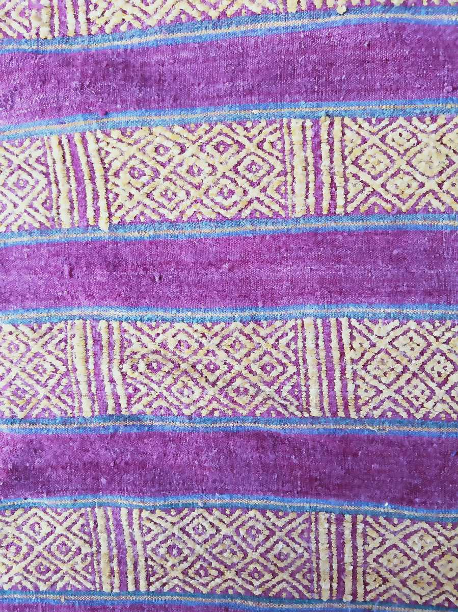 ブータン 織布 飾り布 タペストリー 壁掛け シルク、コットンテキスタイル インテリアファブリック 天然素材 民族布 セミアンティーク 