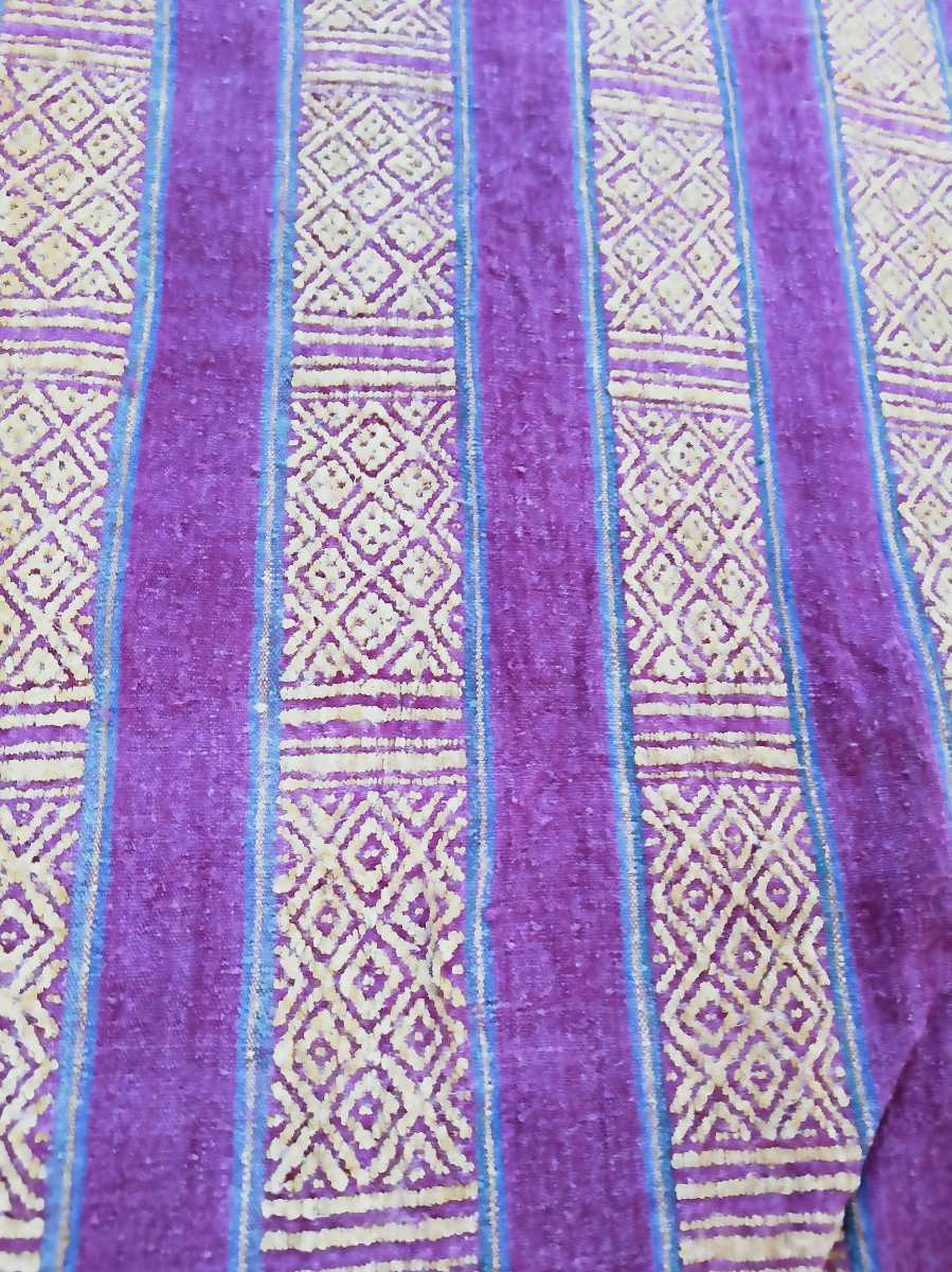 ブータン 織布 飾り布 タペストリー 壁掛け シルク、コットンテキスタイル インテリアファブリック 天然素材 民族布 セミアンティーク