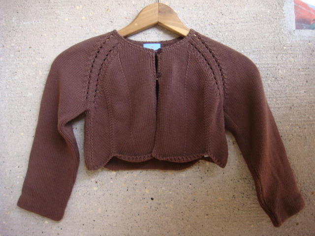 CYRILLUSsiliryus bolero cardigan cotton knitted Brown 8A 126