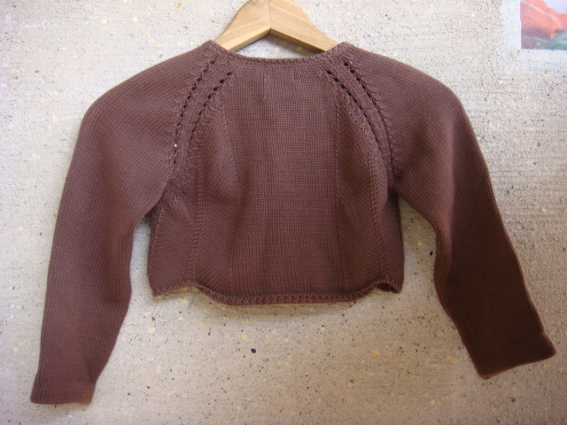 CYRILLUSsiliryus bolero cardigan cotton knitted Brown 8A 126