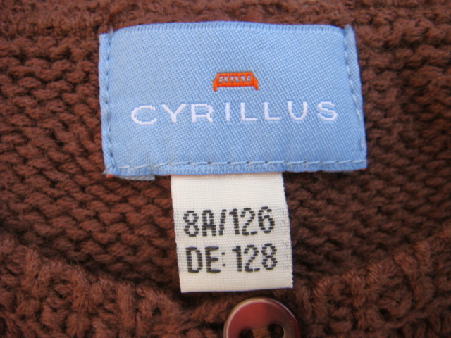 CYRILLUSsiliryus bolero cardigan cotton knitted Brown 8A 126