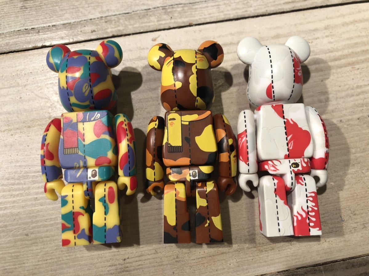 エイプ/A BATHING APE BAPE PLAY シリーズ①②③ ベアブリック/BE@RBRICK 100% コンプ(メディコムトイ・フィギュア・シークレット・kaws) 