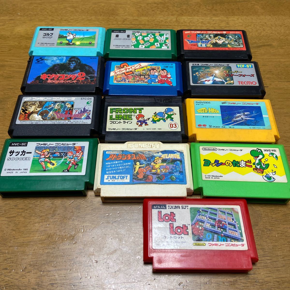 任天堂　ファミコンソフト　１３本まとめてセット　中古　箱　説明書なし　ジャンク　レトロゲーム　アーケード