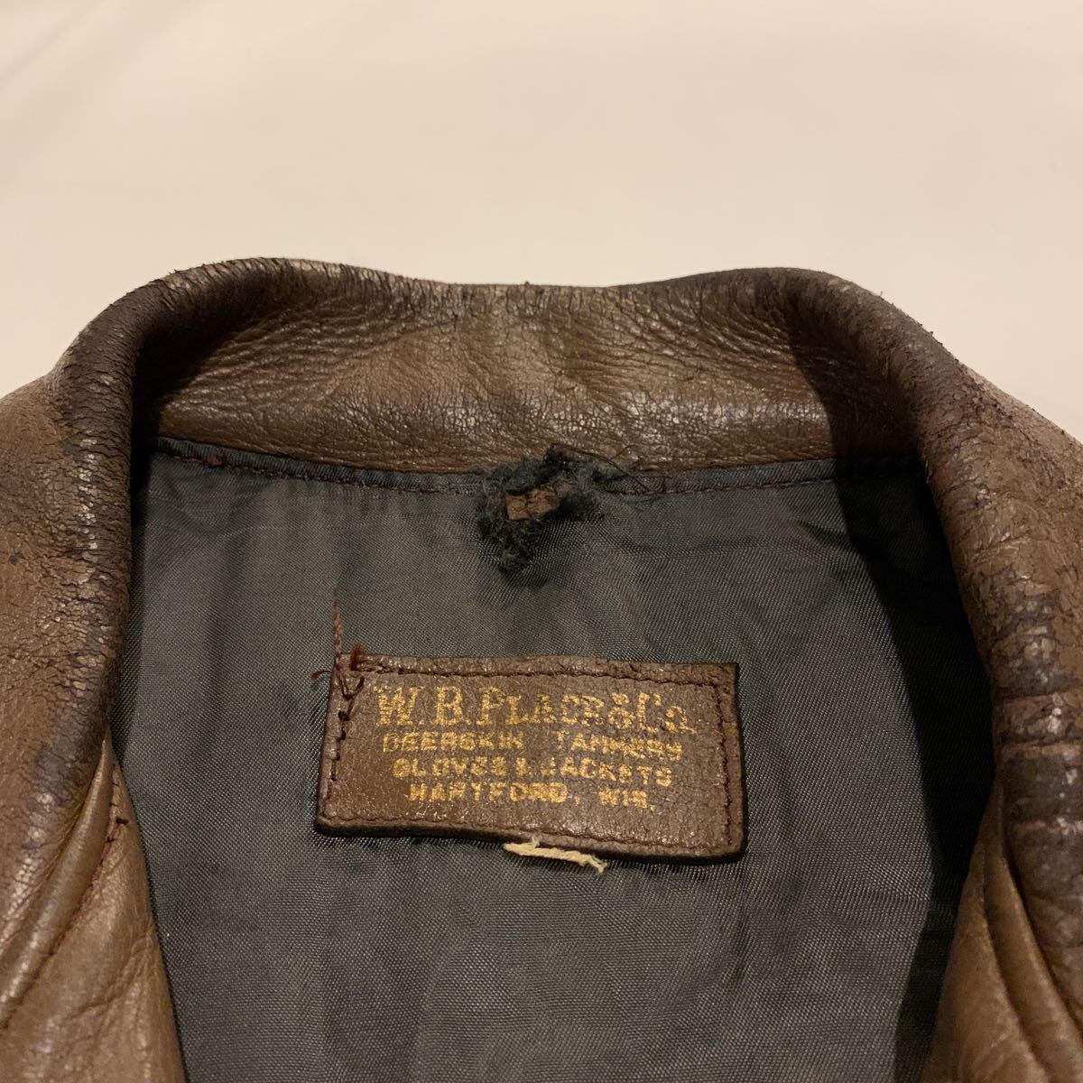 60s W.B.PLACE&CO. DEERSKIN LEATHER JACKET ヴィンテージ ビンテージ ディアスキンジャケット レザージャケット 鹿革 50s 送料無料_画像4