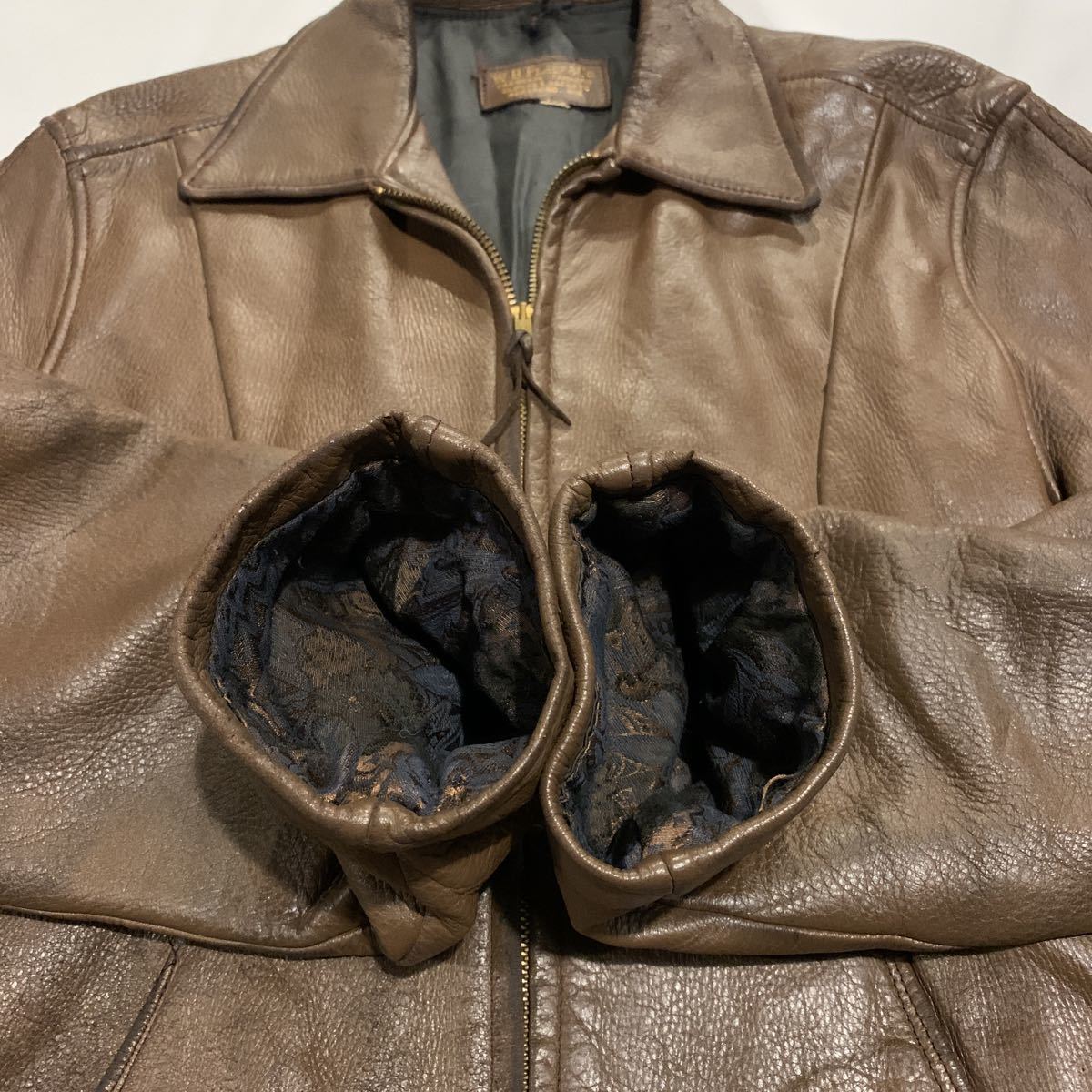 60s W.B.PLACE&CO. DEERSKIN LEATHER JACKET ヴィンテージ ビンテージ ディアスキンジャケット レザージャケット 鹿革 50s 送料無料_画像10