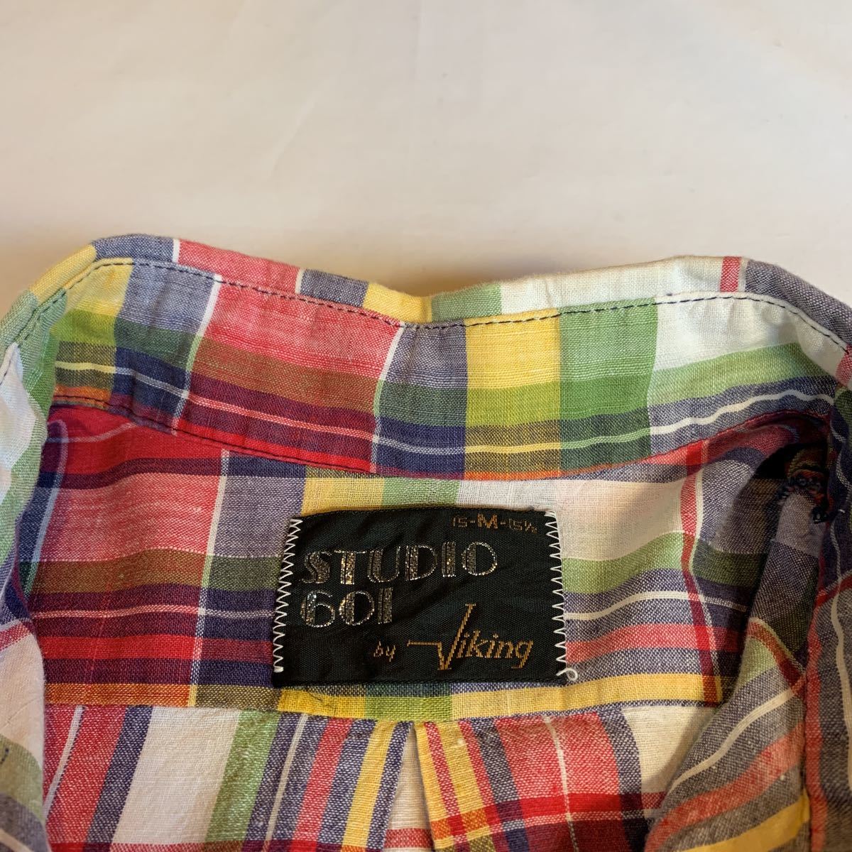 60s Viking MADRAS CHECK B.D.SHIRT ヴィンテージ ビンテージ マドラスチェック BDシャツ ボタンダウンシャツ アメトラ TRAD 50s 送料無料_画像4