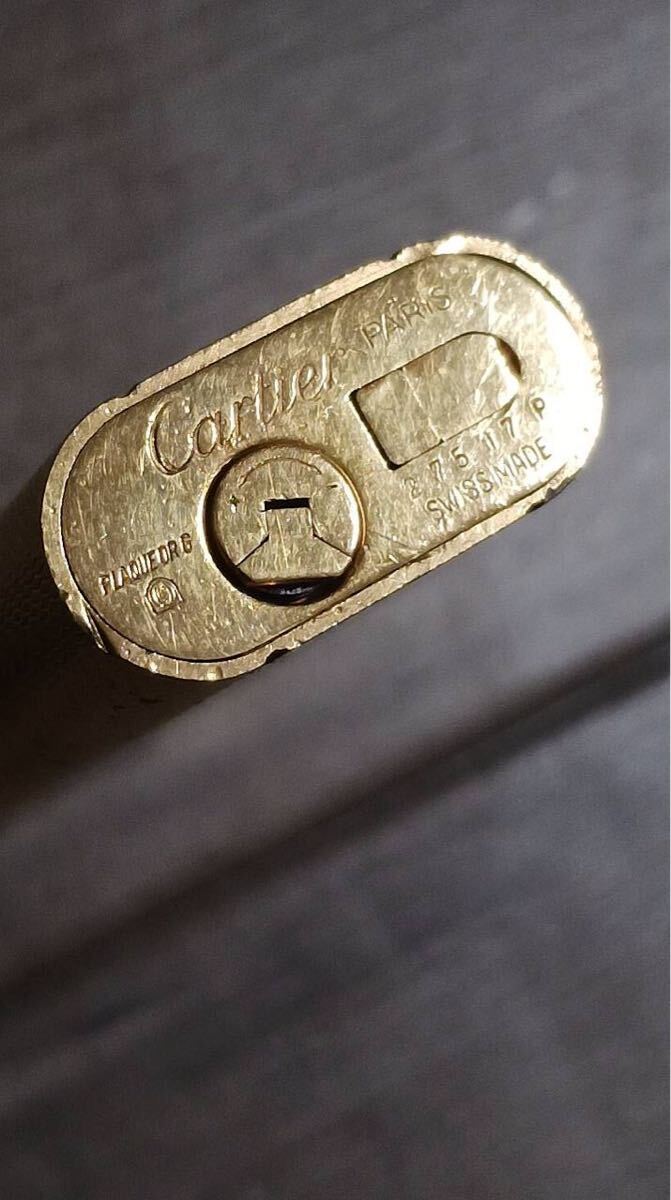 送料無料 ジャンク品 Cartier カルティエ ガスライター ゴールドカラー 