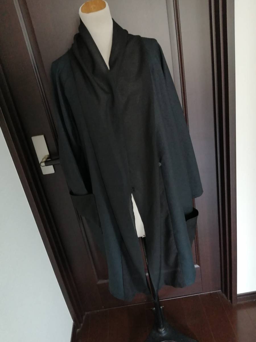  быстрое решение LL,2L,3L,4L большой размер,80cm длина палантин воротник,linen.& чёрный ., кимоно переделка пальто. лен .. весна лето пальто, 7 минут рукав весеннее пальто,