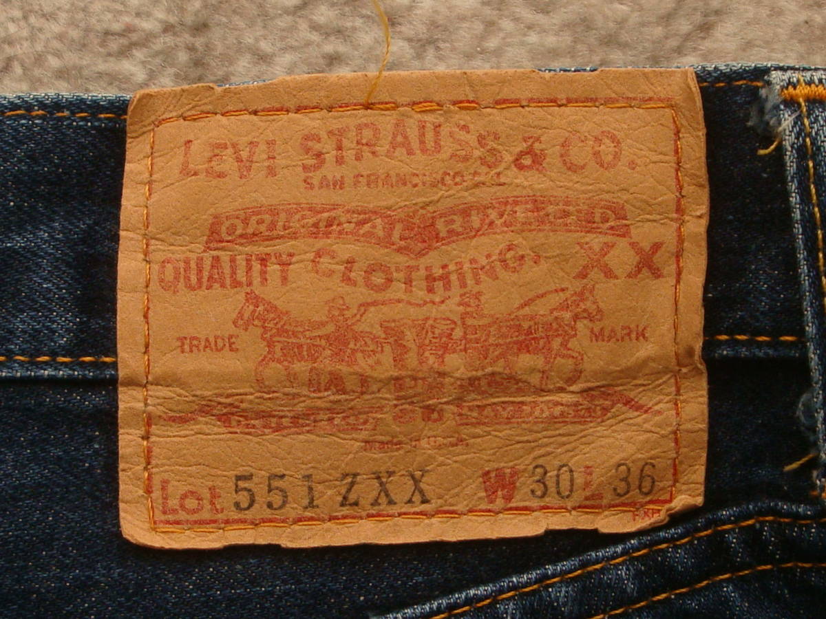 LEVI'S 551ZXX 米国製復刻 ’98年10月生産分 W30” バレンシア工場製/コーンミルズ 美品_画像6