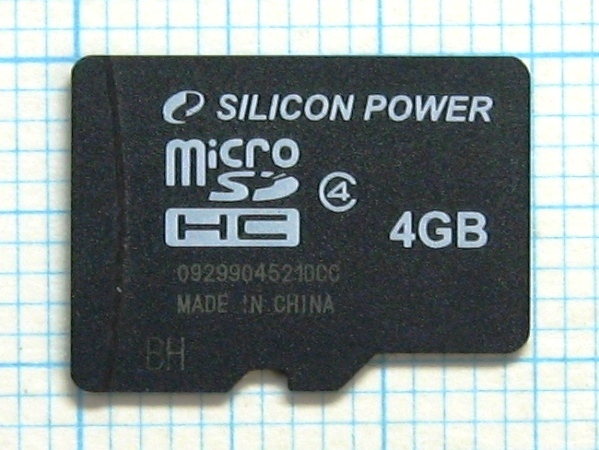 ★SILICON POWER microSDHC メモリーカード ４ＧＢ 中古★送料６３円～_画像1