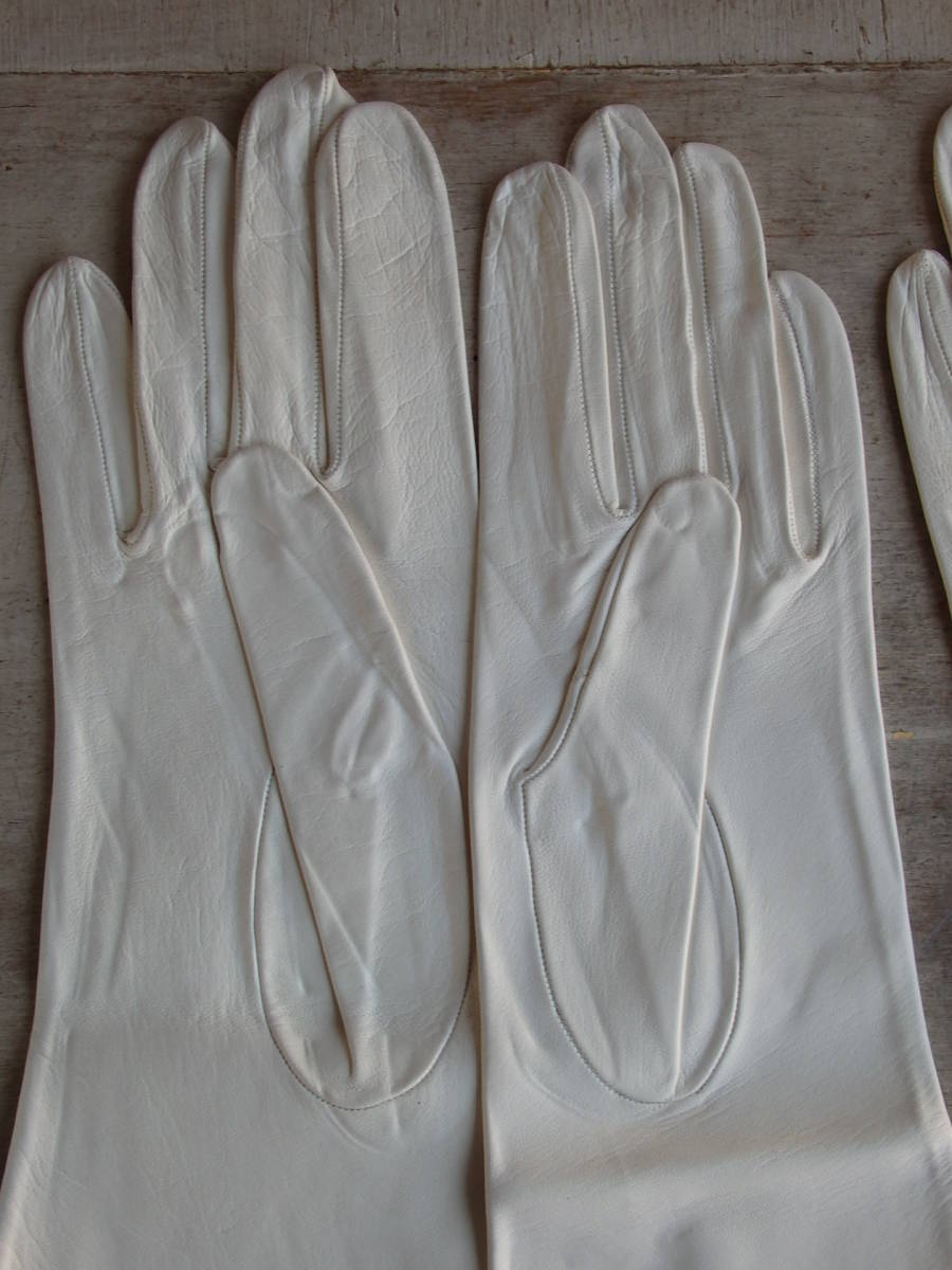 フランスアンティーク 手袋 2個セット グローブ 服飾 蚤の市 ブロカント ビンテージ レザー 革　ラムスキン_画像8