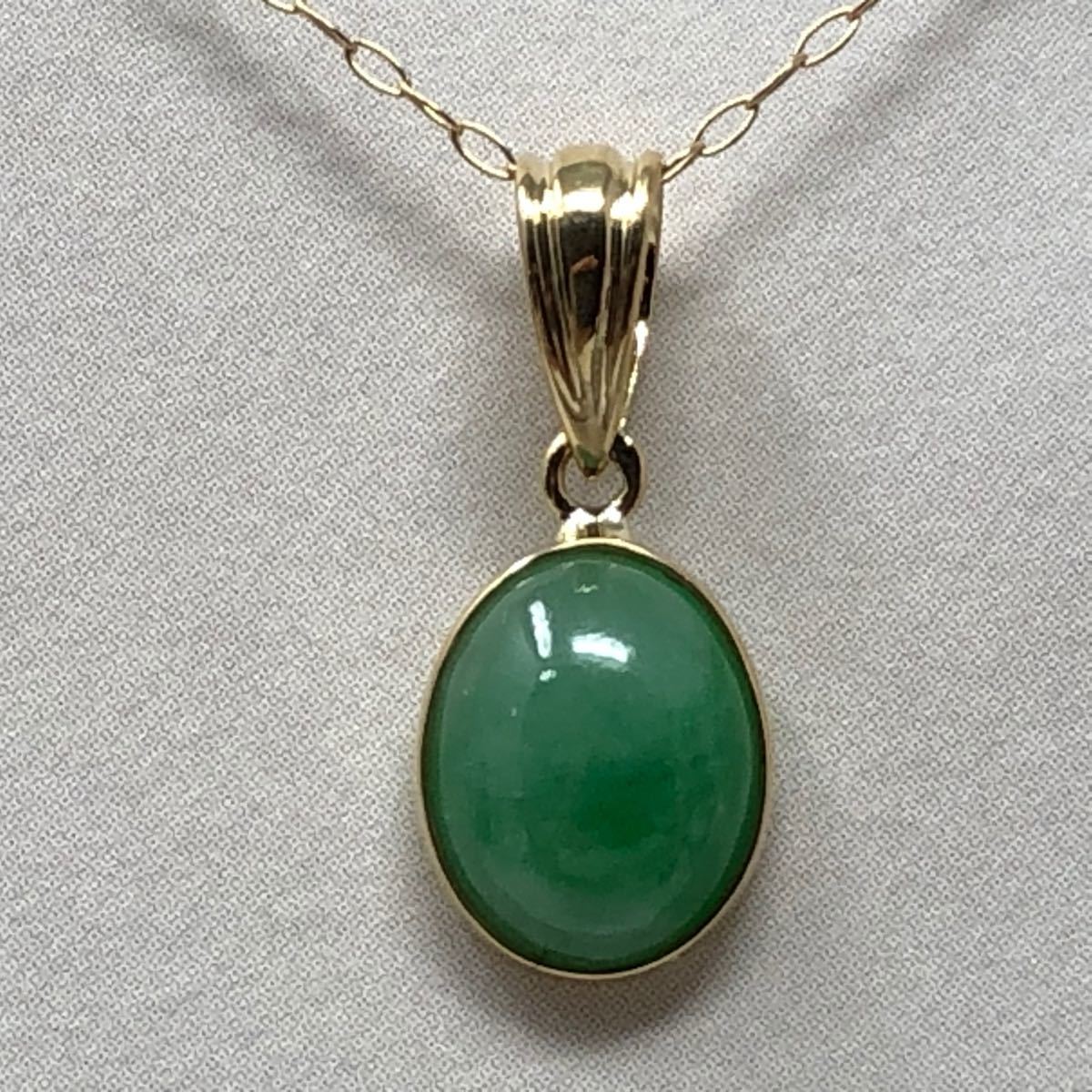 k18YG AU750 18金 天然翡翠 jade 本翡翠 ペンダント | auriol-sa.com