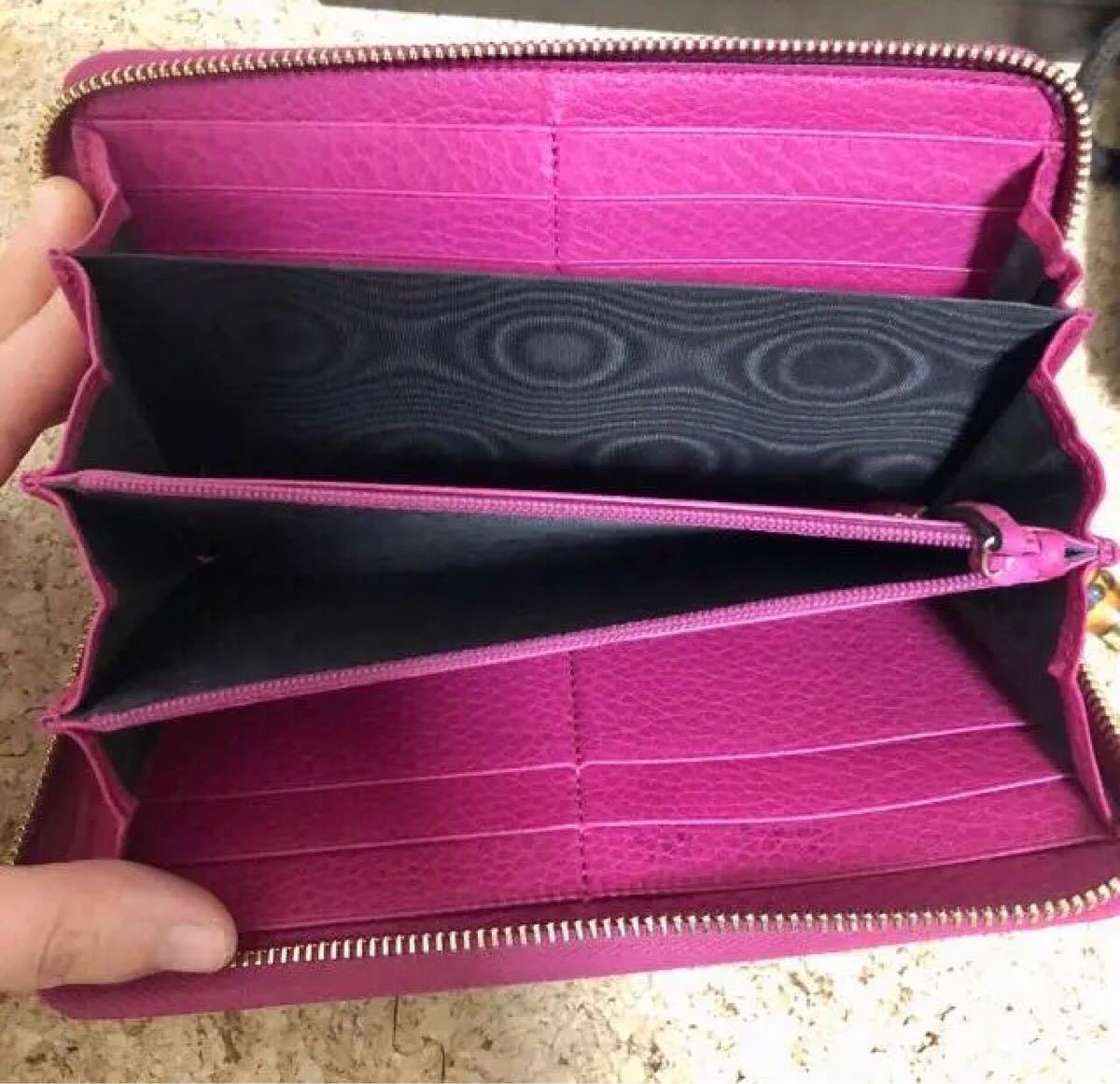 GUCCI イタリア製 本革 長財布 箱 袋付き ラウンドファスナー長財布