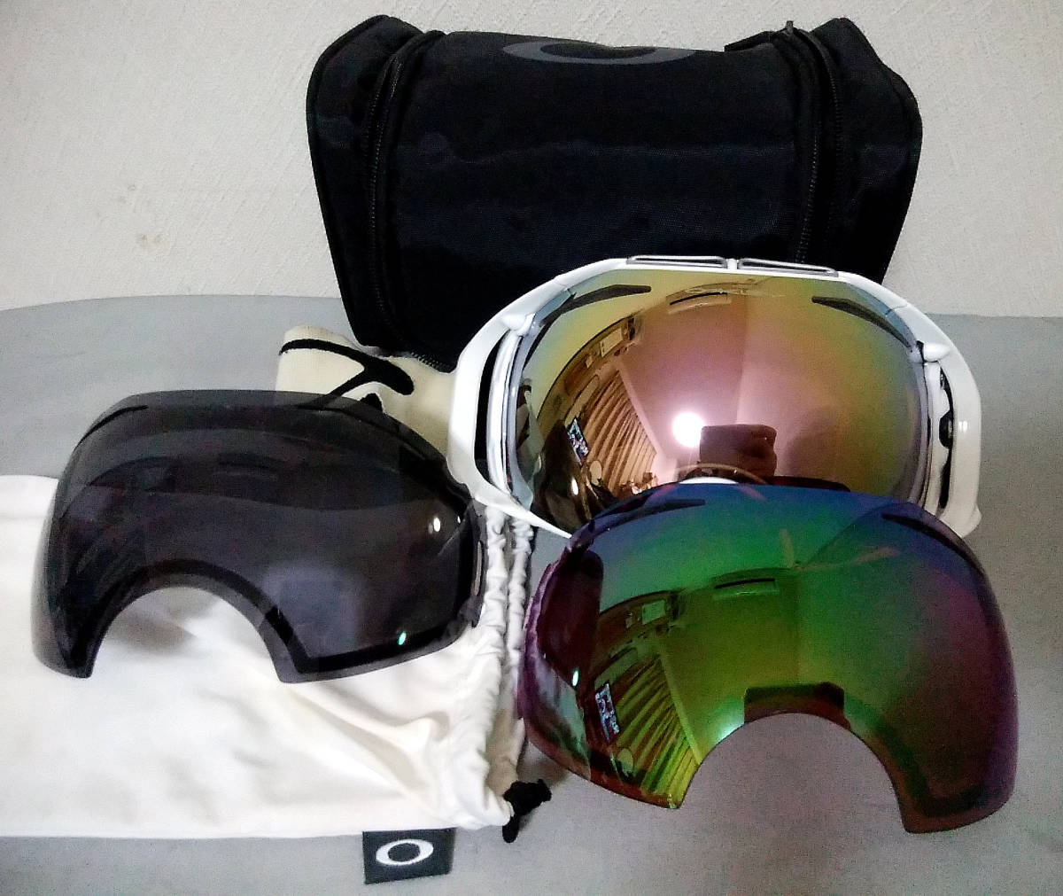 ◆OAKLEY オークリー◆計3枚の高機能全天候レンズ◆Airbrake◆スノボ◆アジアンフィット・ゴーグル★即決あり・美品格安！_画像1