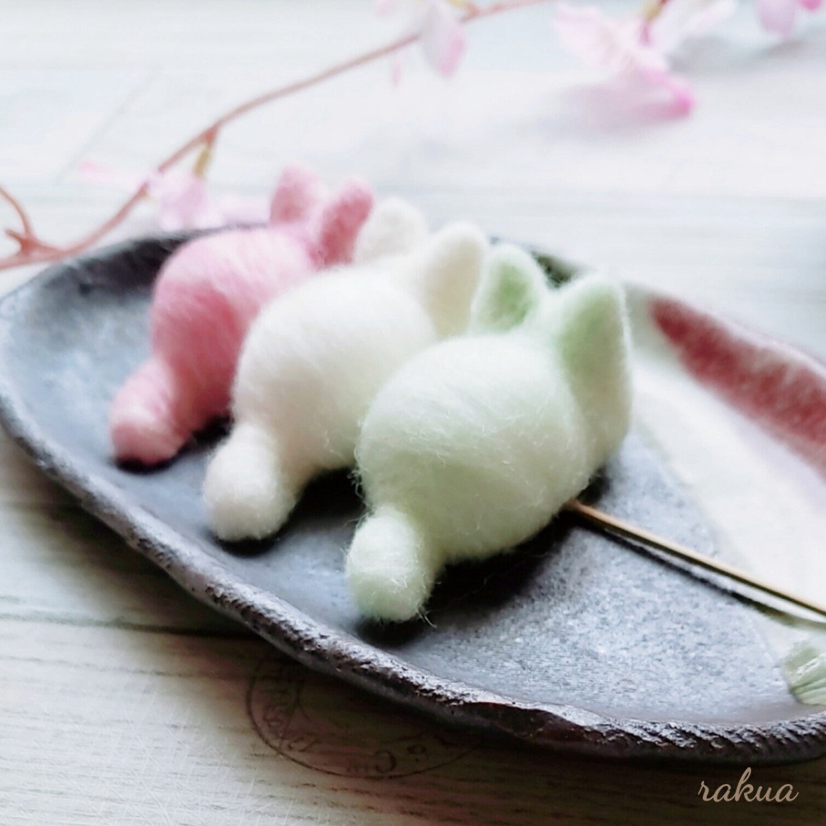 Paypayフリマ お花見まんまるねこ団子 羊毛フェルト ハンドメイド Paypayフリマ お花見まんまるねこ団子 羊毛フェルト ハンドメイド