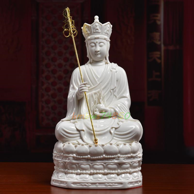 「寺院用仏具」仏教美術 陶磁 地蔵菩薩立像 高さ36cm