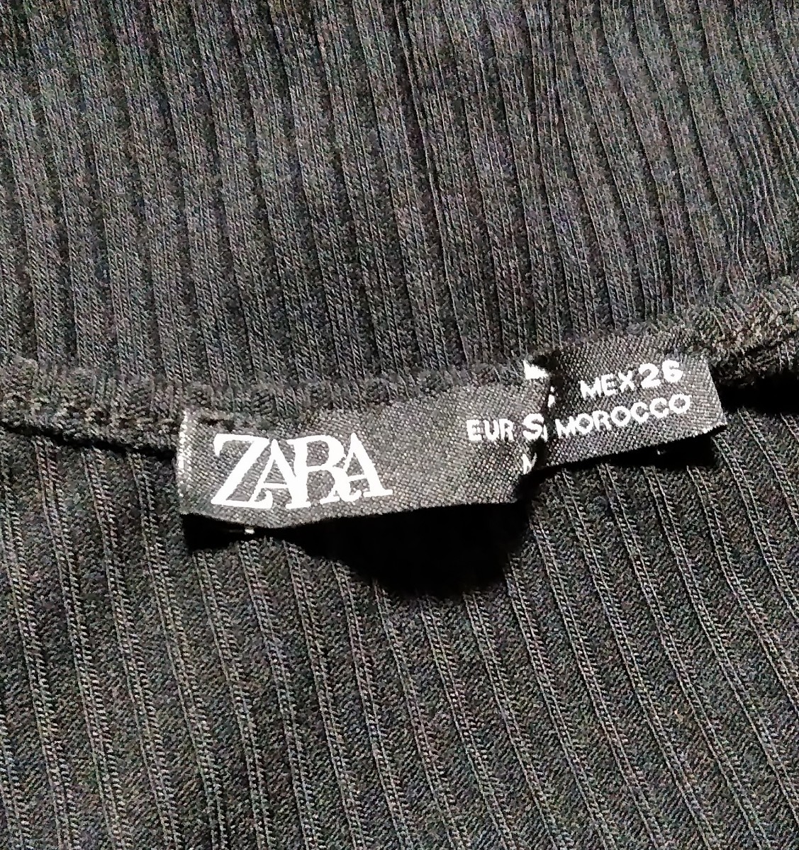 ZARA 黒 ニットソーカットソーロングワンピース Sサイズ 9号～11号 ザラ フレアワンピース