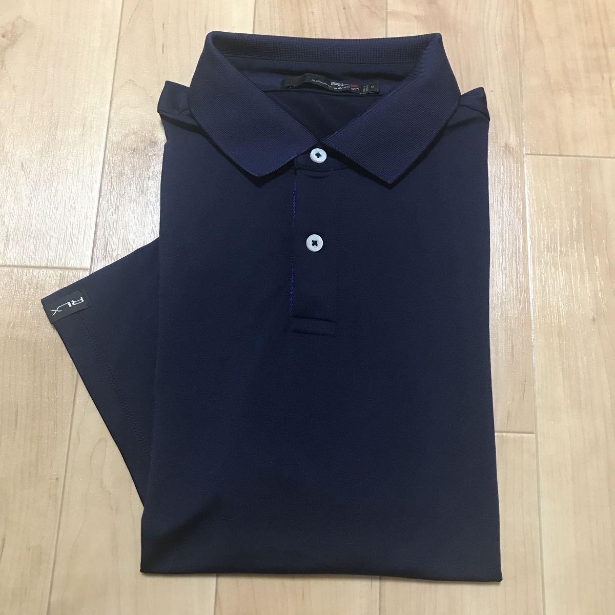 美品 RLX ラルフローレン エクストリーム ゴルフ M 表記 L XL ストレッチ ネイビー 半袖 ポロシャツ（¥10,800） 