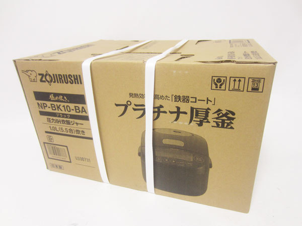 新品 送料無料 ZOJIRUSHI 象印 圧力IH炊飯ジャー 極め抱き 炊飯器 1.0L(5.5合) ブラック プラチナ厚釜 NP-BK10-BA_画像1