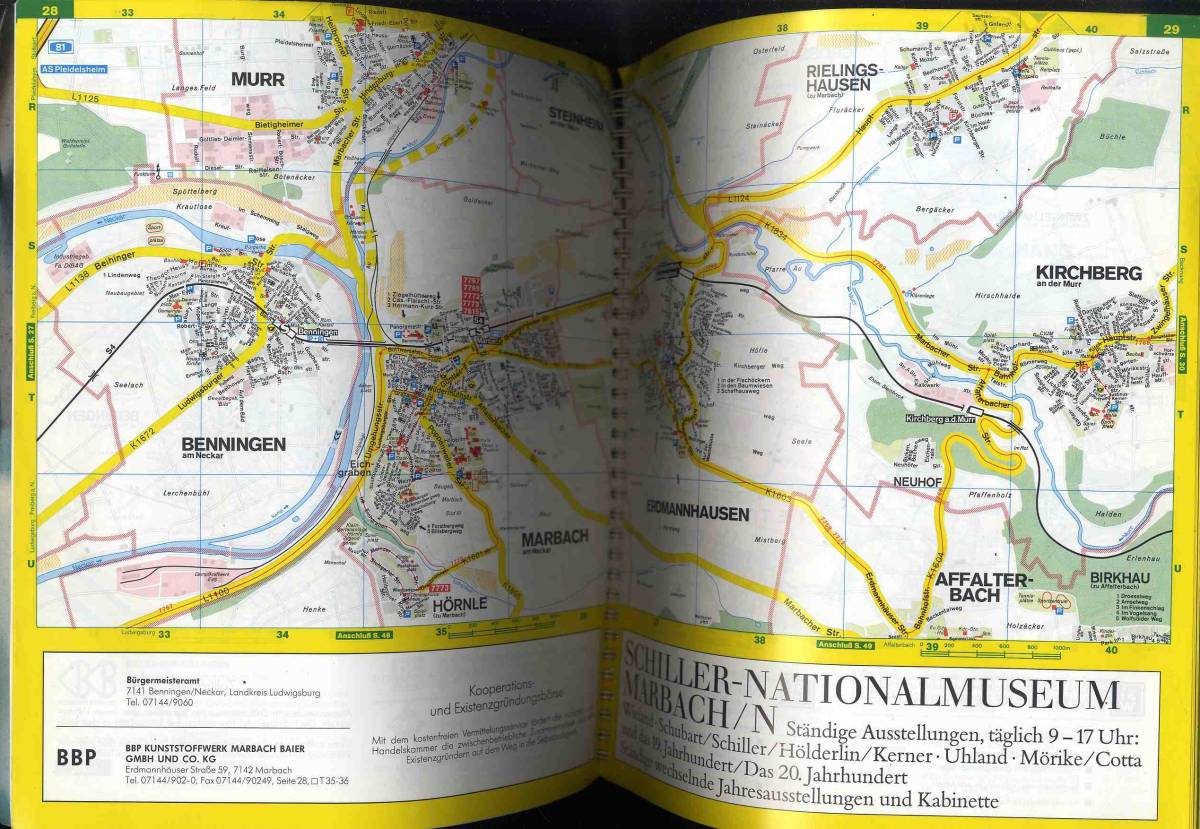 【d9459】1991年 Industrieatlas(Industrial Atlas) - Region Stuttgart（ドイツ産業地図 - シュツットガルト）