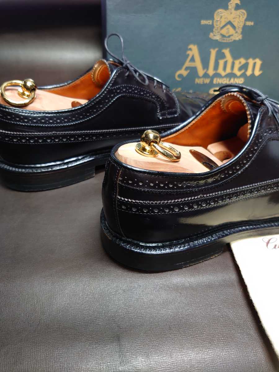 純正シューツリー付き オールデン コードバン 9751 US9.5D ロングウイング ALDEN 大人も着やすいシンプルファッション 【7/17まで値引き中】Alden 9751 コードバン ブラック ドレス/ビジネス