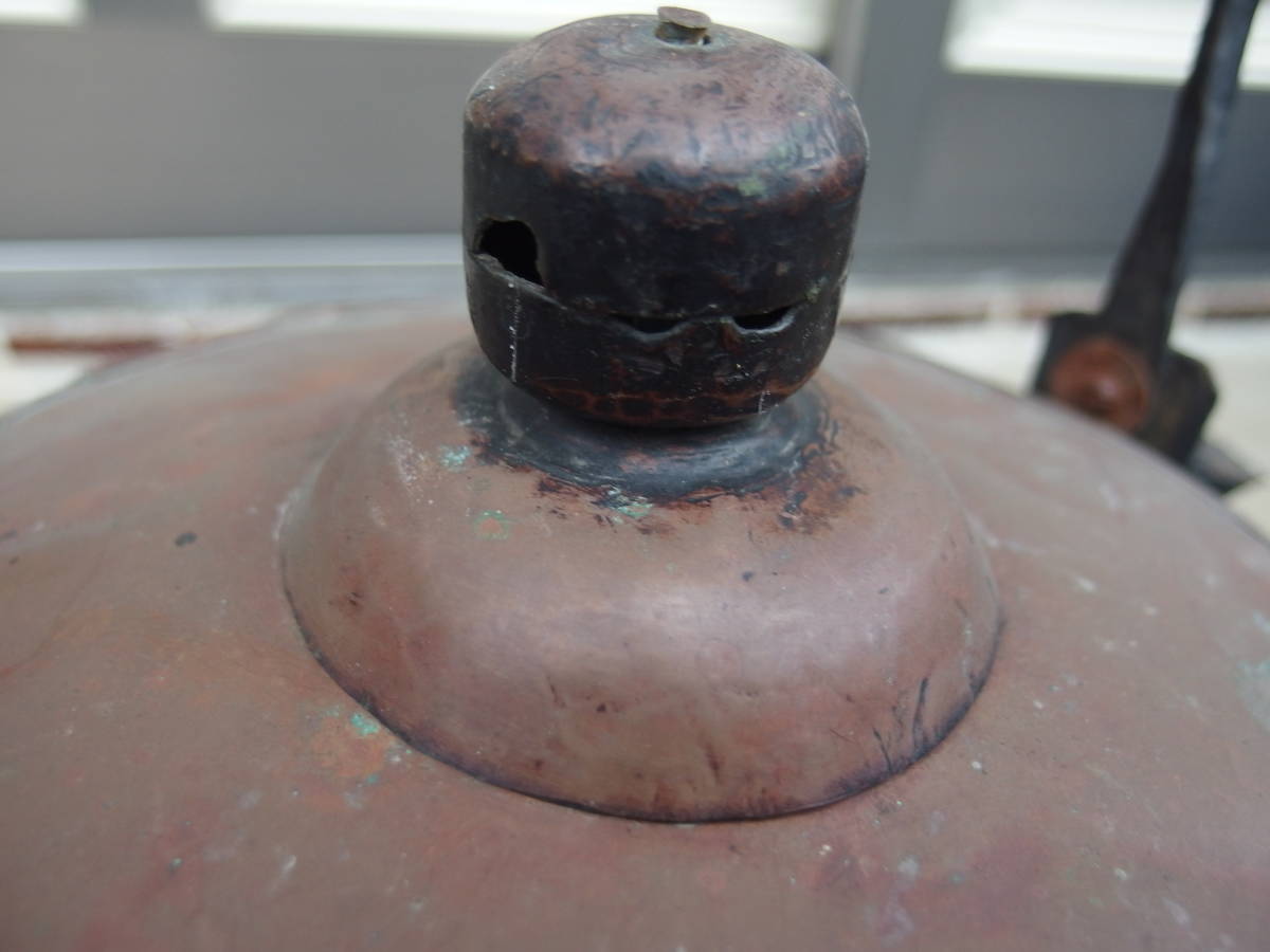 【210304 H】銅製 やかん 取っ手 銅瓶 ヤカン 銅器 2.0L 骨董 アンティーク 茶道具 茶器 鉄瓶 時代物 古民具 アウトドア ③