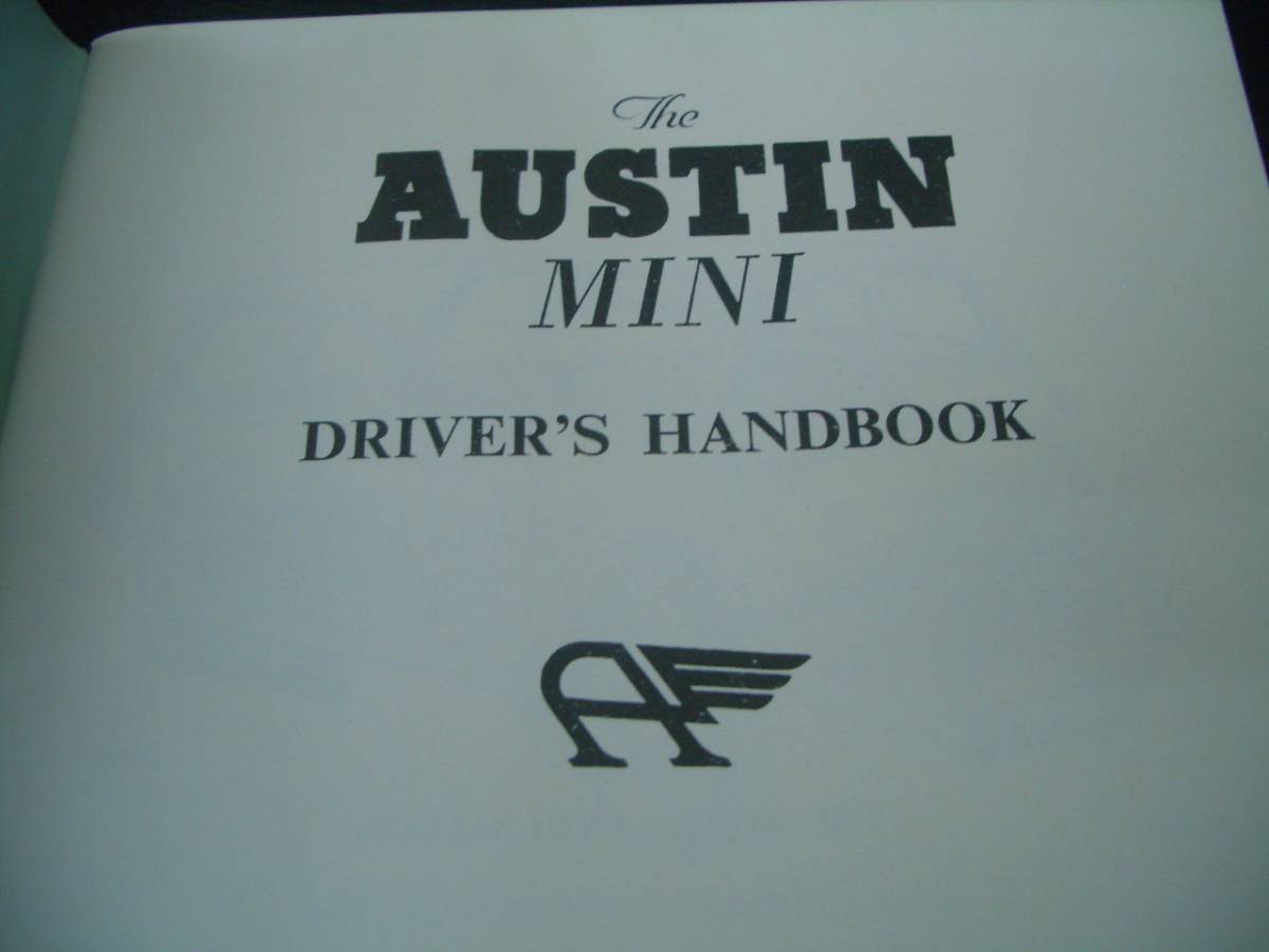 AUSTIN MINI Owner*S Handbook VAN/PICK-UP DRIVER