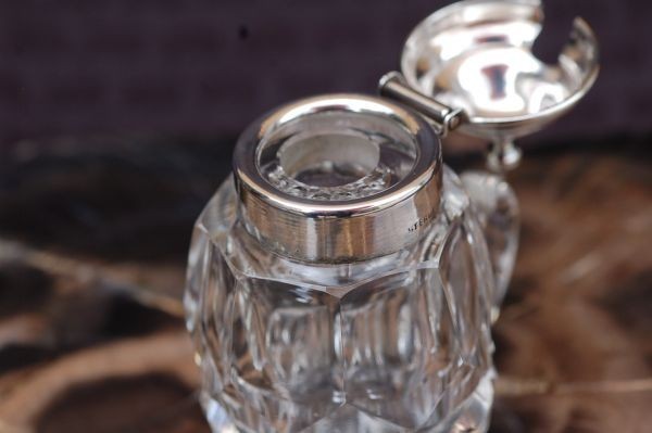 K3393*1950\'s crystal стекло сахарница ложка имеется современный * серебряный * приправа входить * горчица pot * джем * кухня * декоративный элемент античный 