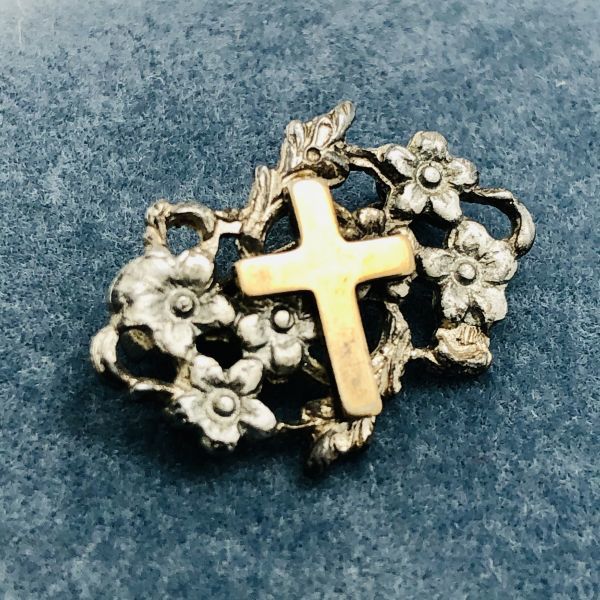 K3178*1950s 10 character . Cross * pin badge equipment ornament * Vintage * modern * silver made * Gold plate processing * fashion jewelry * industrial arts * brooch 