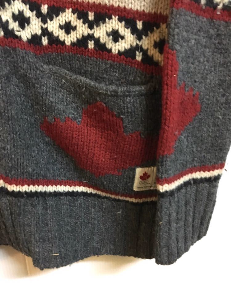 カナダ製 HUDSONS BAY カウチンセーター セーター(厚手)ウール/ベージュ カナダオリンピック 公式 メープル トナカイ ノルディック
