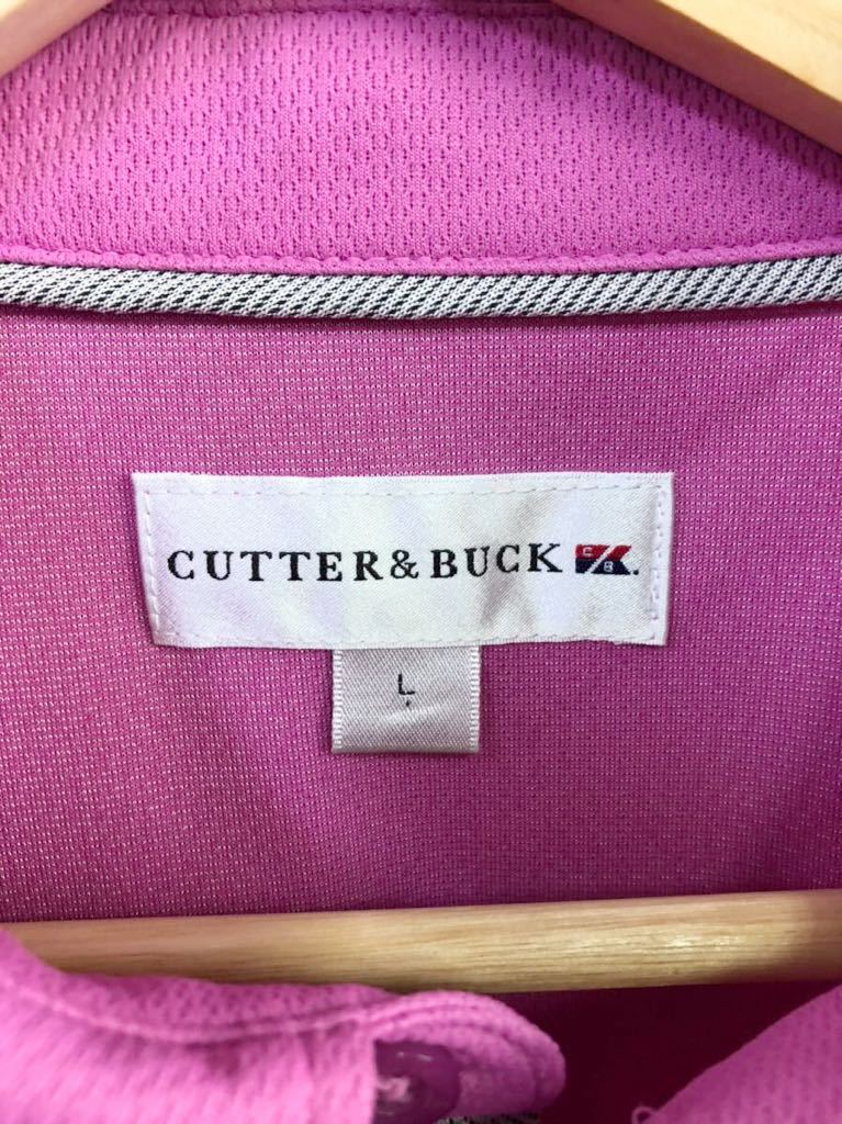 夏場に！ CUTTER＆BUCK カッターアンドバック 速乾性 半袖ポロシャツ ピンク系 メンズ Lサイズ ゴルフウェア ゆうパケ可 新規×_画像4