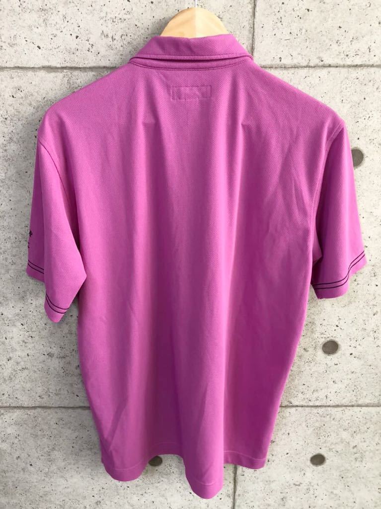 夏場に！ CUTTER＆BUCK カッターアンドバック 速乾性 半袖ポロシャツ ピンク系 メンズ Lサイズ ゴルフウェア ゆうパケ可 新規×_画像3
