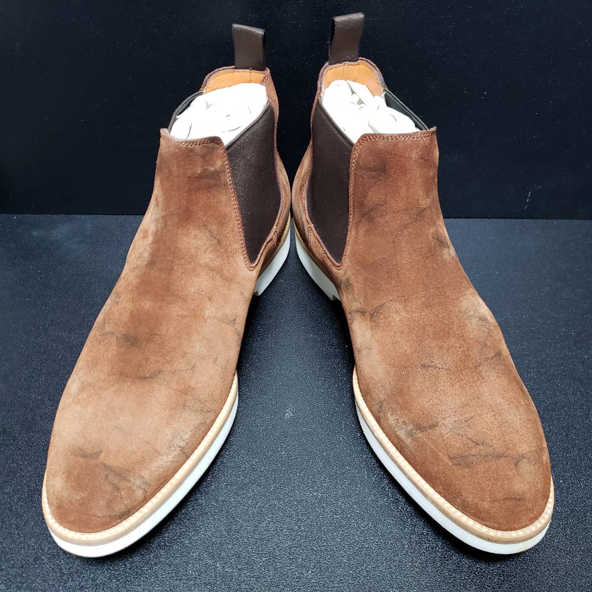 サントーニ(Santoni) イタリア製チェルシーブーツ 茶 8.5 lp2m