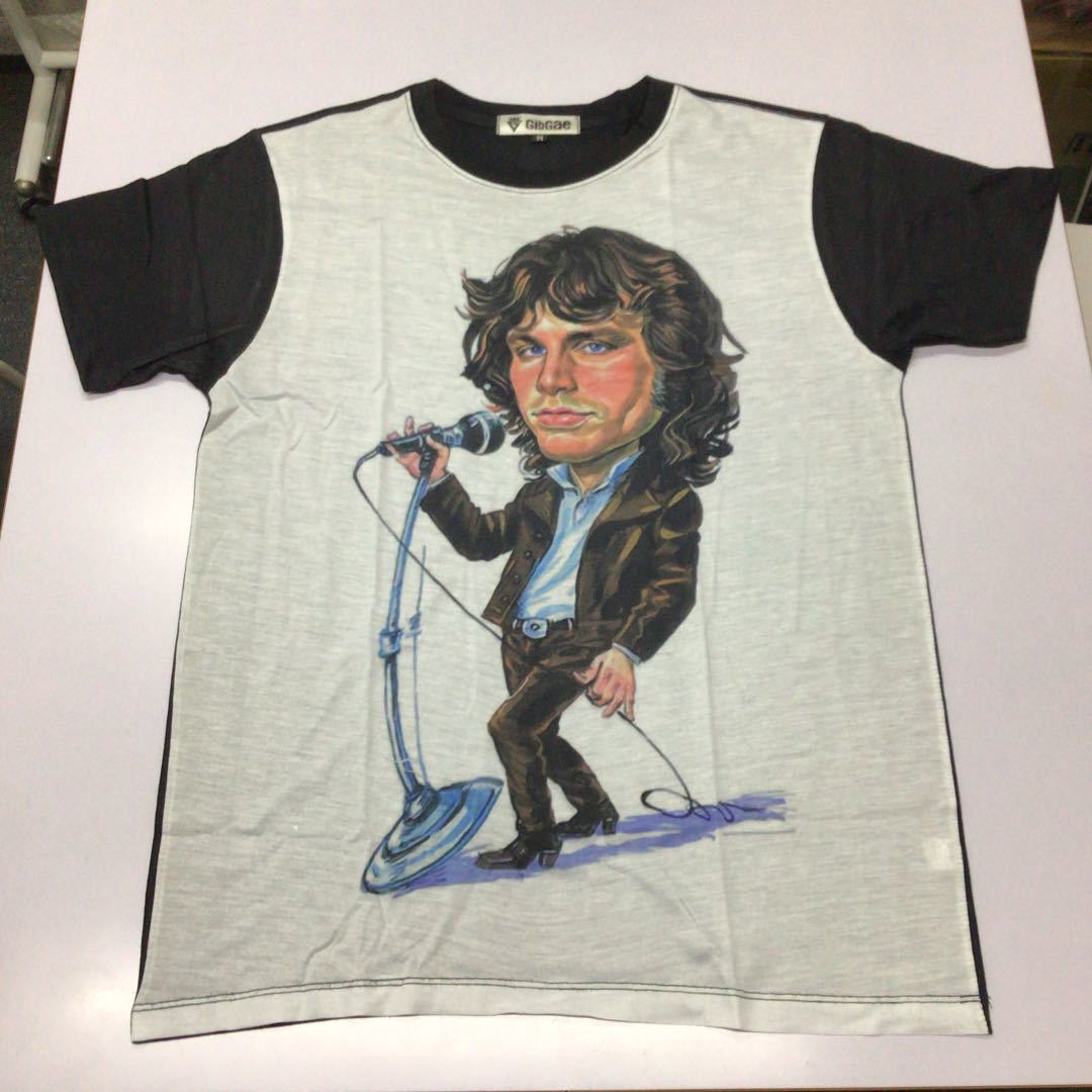 DBR5A. イラストTシャツ　Mサイズ　Jim Morrison ジムモリソン　The doors ドアーズ