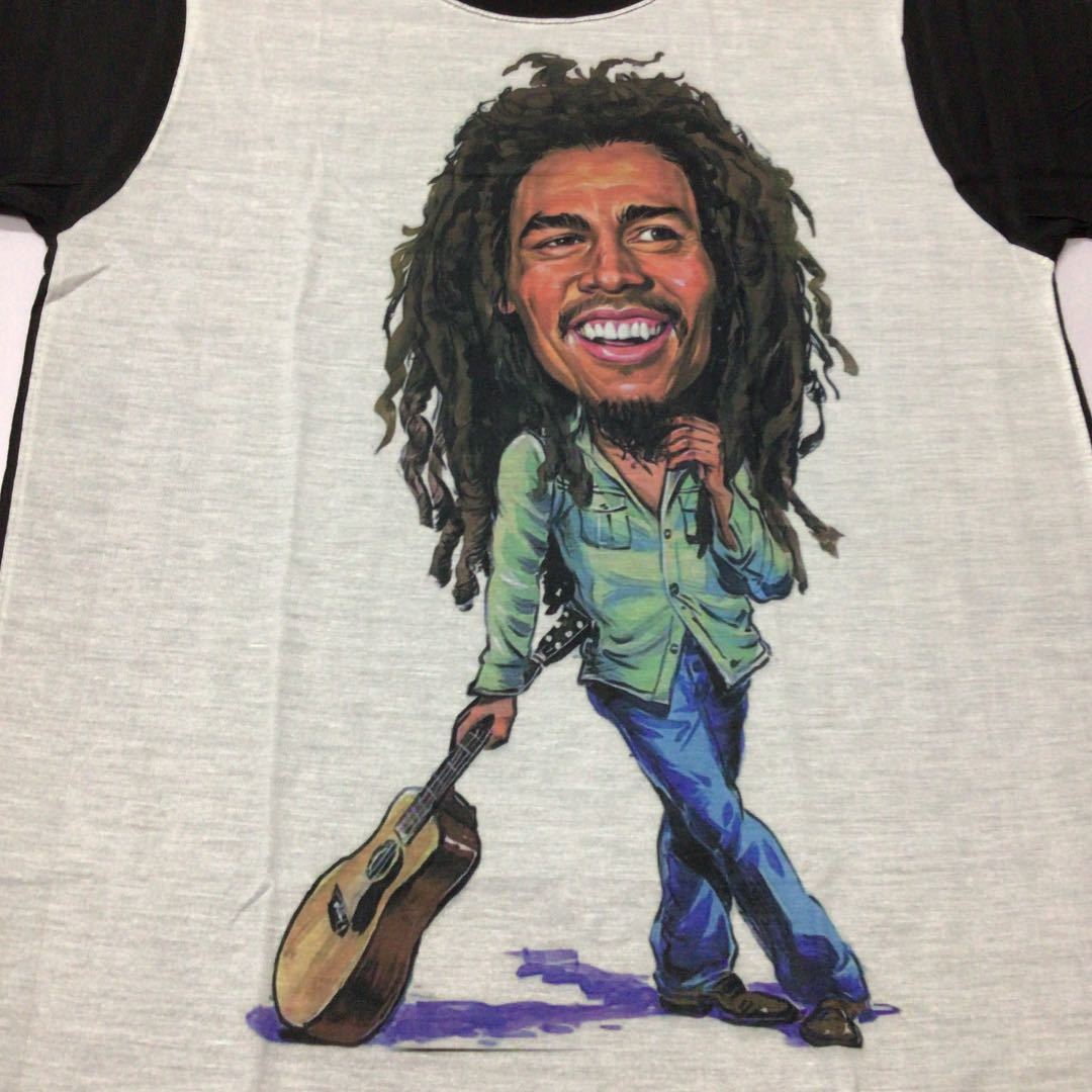 DBR5A. イラストTシャツ　Mサイズ　Bob Marley ボブマーリー