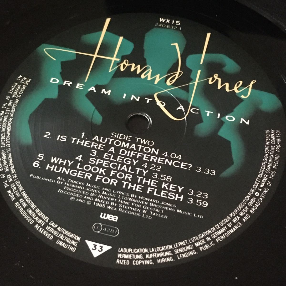 【レコード】【超レア】Howard Jones - Dream Into Action（240 632-1｜WX 15）ドリーム・イントゥ・アクション【WEA】ルパート・ハイン_画像5