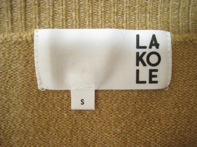 LAKOLE ラコレ ベスト セーター 袖なし ノースリーブ Vネック キャメル Sサイズ シンプル_画像4