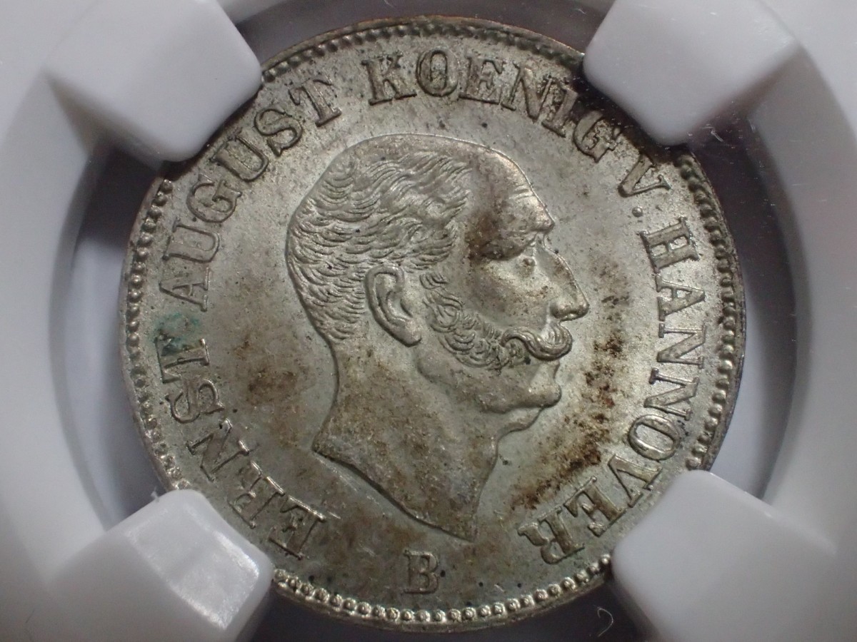 ドイツ ハノーファー王国 1847年 1/12ターラー銀貨 NGC鑑定 MS63
