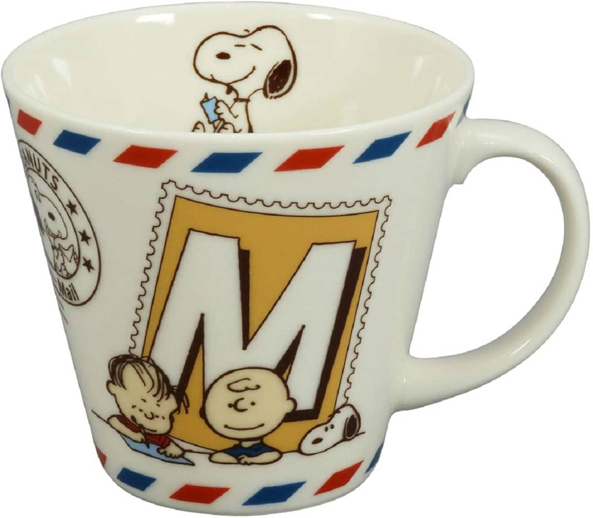 ★お買い得★山加商店★PEANUTS★ピーナッツ★イニシャル★マグカップ ★M ★SN740-11M★340ml★ホワイト★マグ_画像1