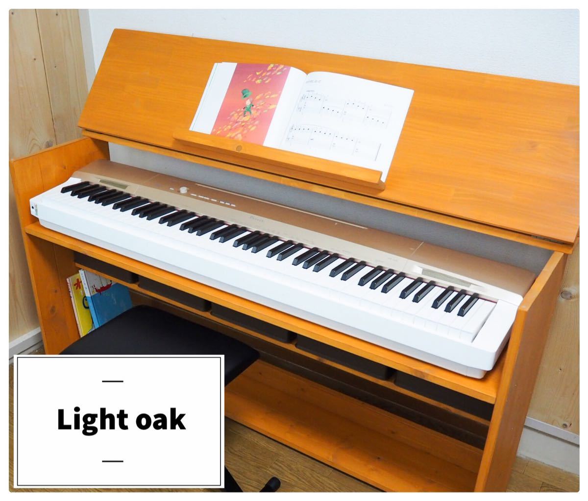 【オリジナル作品】電子ピアノ キーボード台&勉強机&収納ラック 本棚 デスク デジタルピアノ