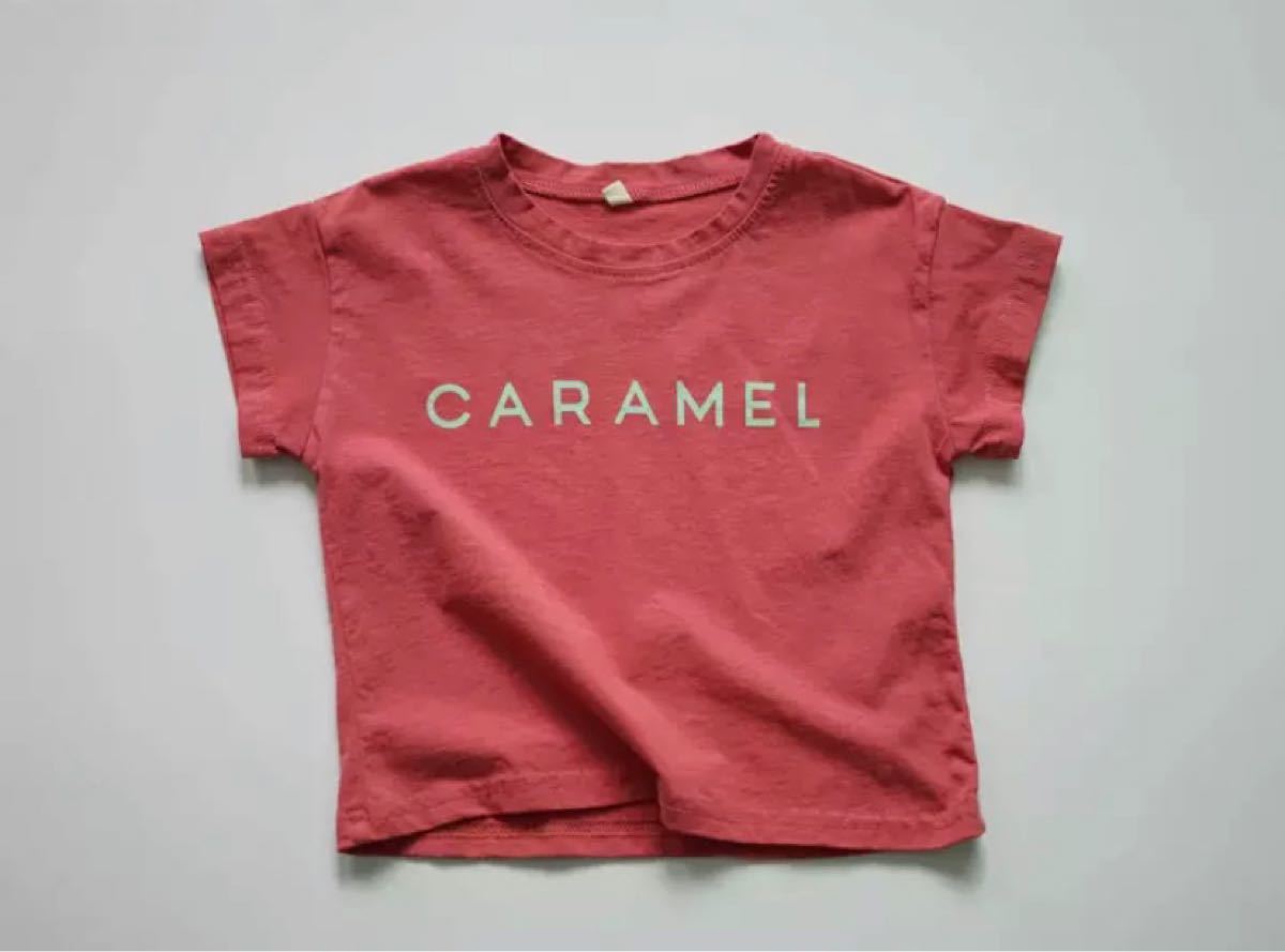 レッド  / CARAMEL キャラメル ロゴ Tシャツ 90