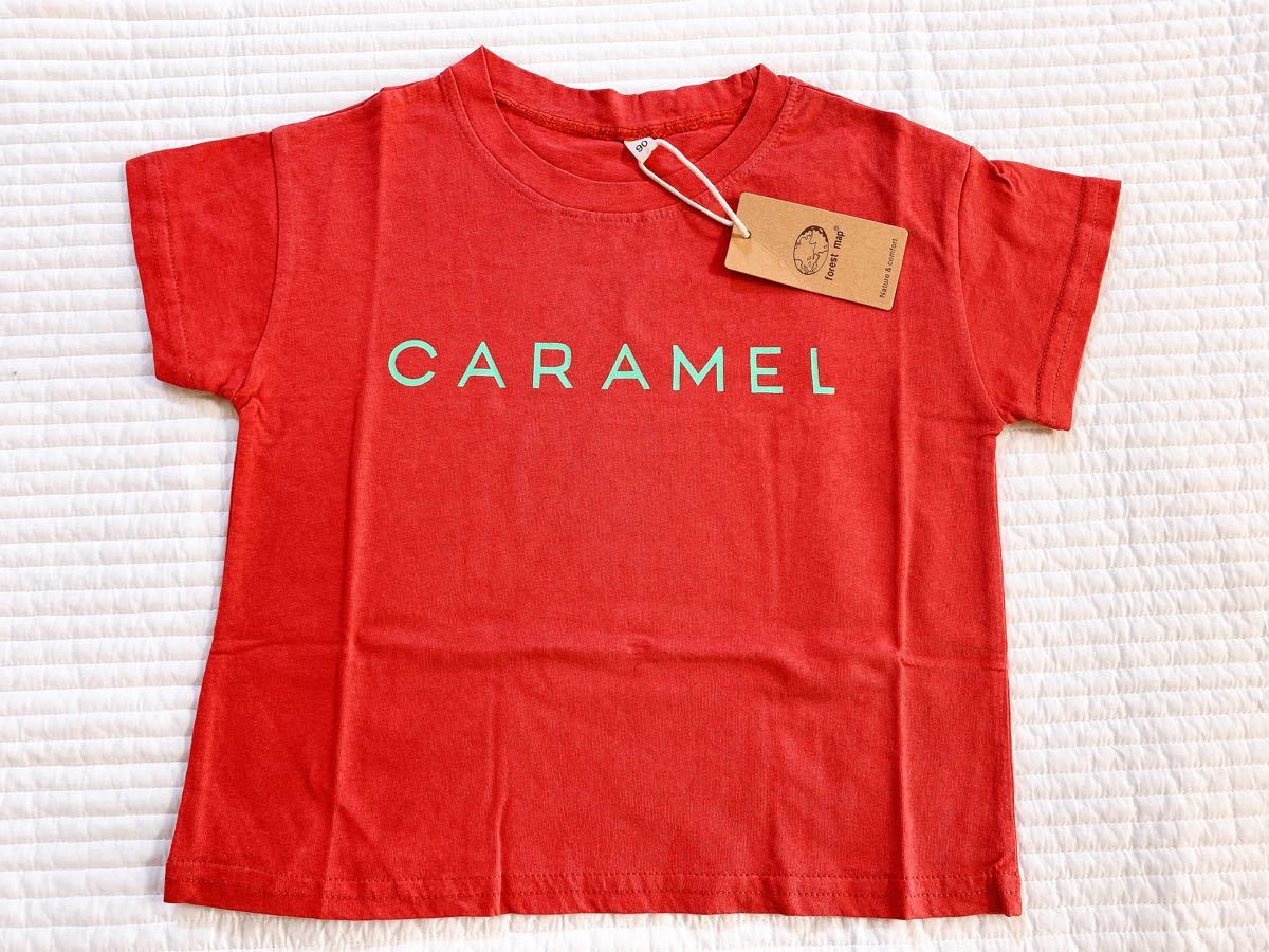 レッド  / CARAMEL キャラメル ロゴ Tシャツ 90